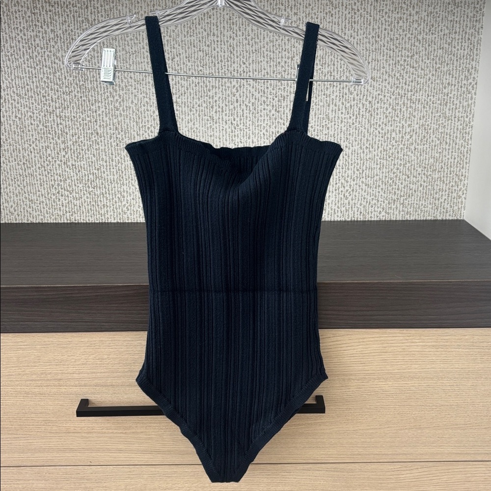 ALOHAS Navy Ribbed Bodysuit - Picture 3 of 4